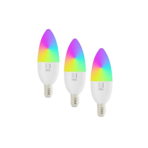 Smart LED žárovka E14 6W RGB+CCT IMMAX NEO 07716C WiFi Tuya sada 3ks