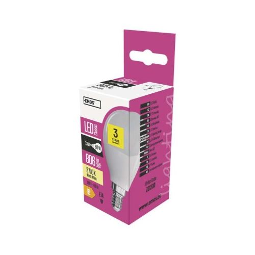 LED žiarovka Classic Globe 8W E14 teplá biela
