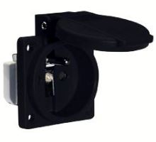 Zásuvka vestavná 250V černá, bezpečnostní, IP54 1662072