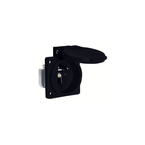 Zásuvka vestavná 250V černá, bezpečnostní, IP54 1662072