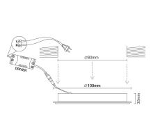 LED svítidlo 7,5W 4000K / SMD / WH-G - LDL321WG (6)