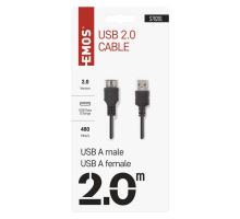 USB kábel 2.0 A vidlica - A zásuvka 2m (3)