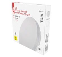 LED přisazené svítidlo TORI s pohyb. čidl., kr. 24W n.b., IP54