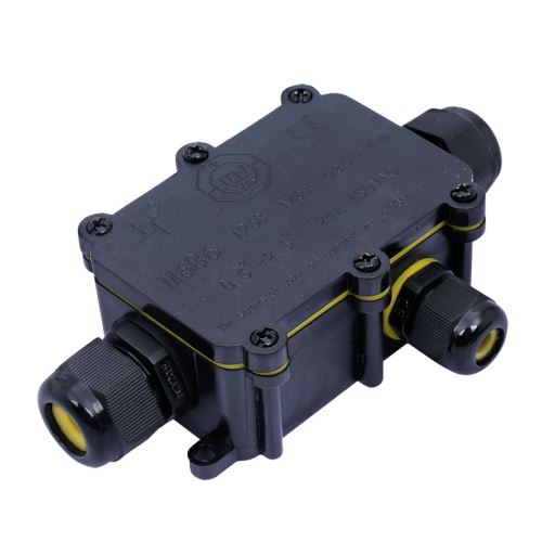 Solight vodeodolná prepojovací krabička IP68, 1x vstup, 2x výstup, 5-9 / 9-12mm, max 2,5mm2