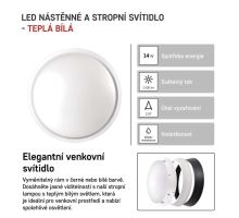 LED prisadené svietidlo, kruh čierna / biela 14W teplá biela (4)