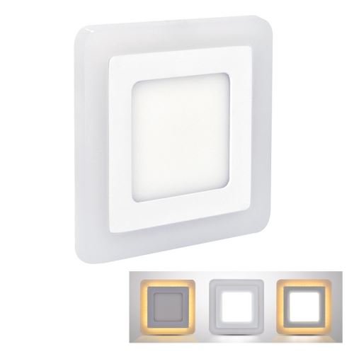 Solight LED podsvícený panel, podhledový, 18W+6W, 1530lm, 4000K, čtvercový