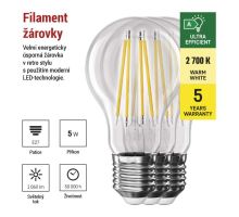 LED žiarovka Filament A60 / E27 / 5 W (75 W) / 1 060 lm / teplá biela (2)