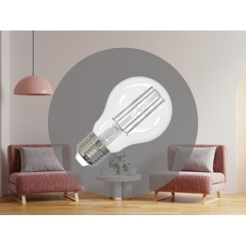 LED Filament BIELÝ 9W - A60 / E27 / 4000K - ZWF202