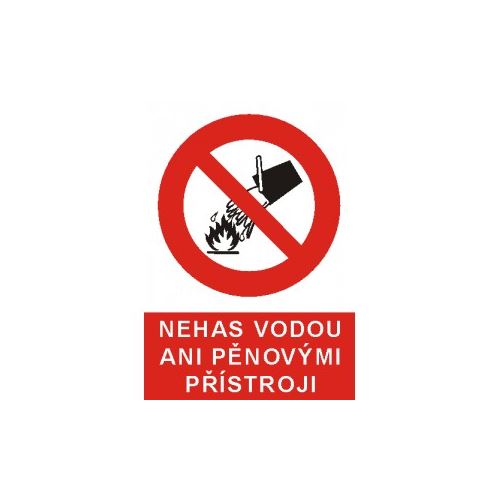 štítek 4301-A NEHAS VODOU ANI PĚNOV