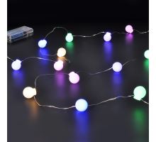 Solight LED vianočná reťaz farebné gule, 40x LED, 4m, 2x AA (3)