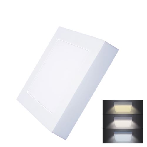 Solight LED mini panel CCT, prisadený, 12W, 900lm, 3000K, 4000K, 6000K, štvorcový