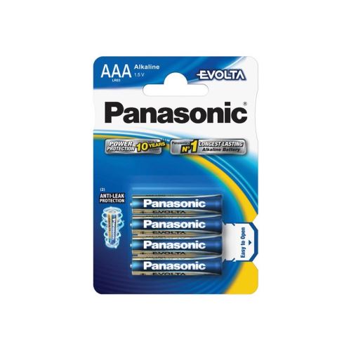 Baterie AAA (R03) alkalická PANASONIC Evolta 4ks / blistr