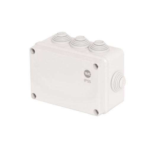 Krabice SolidBOX 68032 IP55, 130x95x58mm, plné víko, stupňovité vývodky (8x)