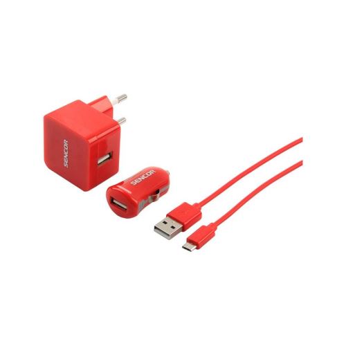 Nabíječka SCO 516-000RD USB KIT 1M/WALL/CAR SENCOR