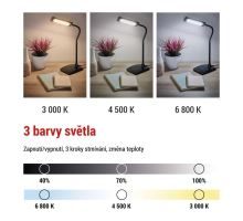 LED stolná lampa Eddy, čierna (6)