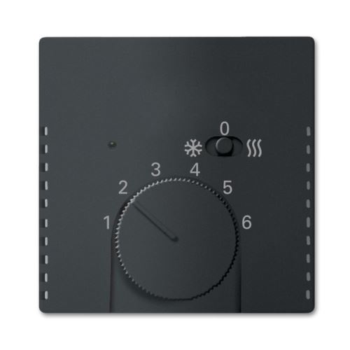 Kryt termostatu pre vykurovanie / chladenie, s posuvným prepínačom, machová čierna, ABB Future linear 2CKA001710A4052