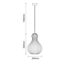 Závesný luster z masívneho dreva E27/200 - WRE111 (6)