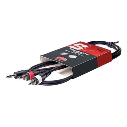 Kábel STAGG mini JACK stereo/2xCINCH 1m
