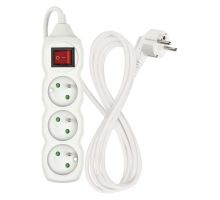 Prodlužovací kabel s vypínačem 3 zásuvky 2m, bílý (2)