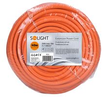 Solight prodlužovací kabel - spojka, 1 zásuvka, oranžová, 40m (2)