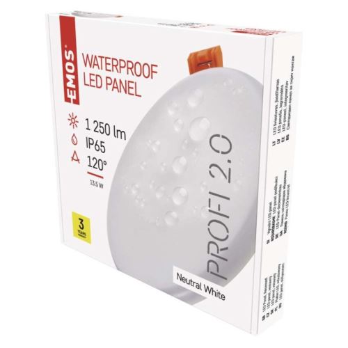 LED panel 155mm, kruhový vestavný bílý, 13W neutrální bílá