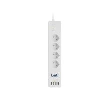 Prodlužovací přívod Smart GETI GSS04, 4 zásuvky, 4x USB, Tuya Prodlužovací přívod Smart GETI GSS04, 4 zásuvky, 4x USB, Tuya
