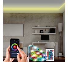 Solight Wifi Smart LED světelný pás, RGB, 5m, sada s adaptérem a dálkovým ovladačem (1)
