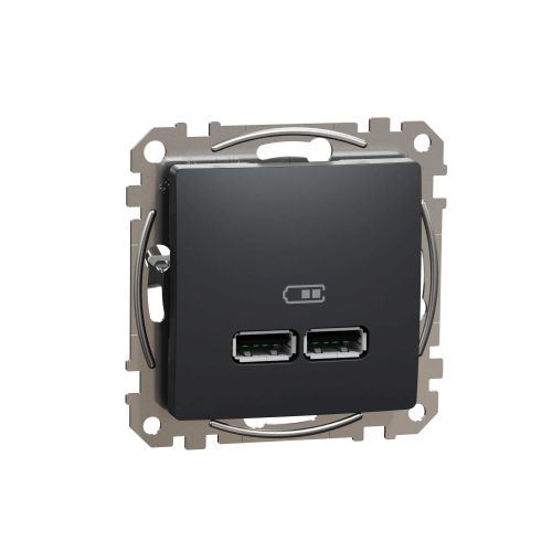 Sedna Design zásuvka nabíjecí USB 2-násobná (A+A) 2,1A antracit