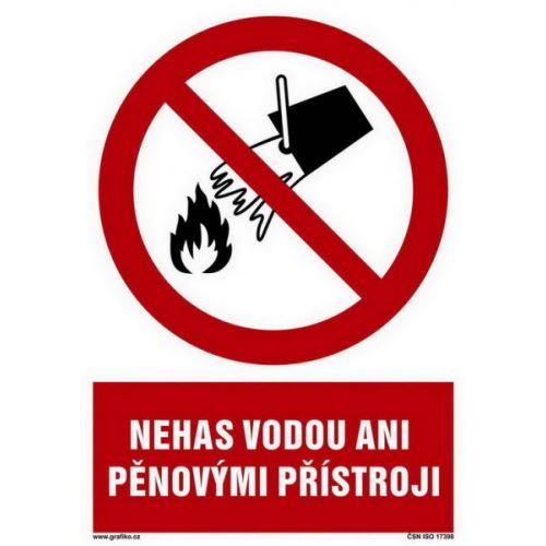 štítok 24301-C nehas vodou ani penou