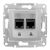 Sedna zásuvka datová 2xRJ45 cat.5e UTP Aluminium