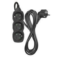 Prodlužovací kabel 3 m / 3 zásuvky / černý / PVC / 1,5 mm2 (2)