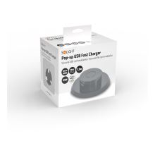 Solight výsuvná nabíjačka USB A+C 24W PD, čierna (5)