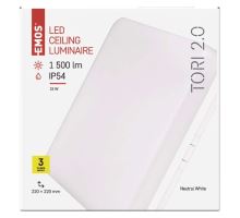 LED prisadené svietidlo TORI, štvorcové biele 15W neutr. b., IP54 (8)