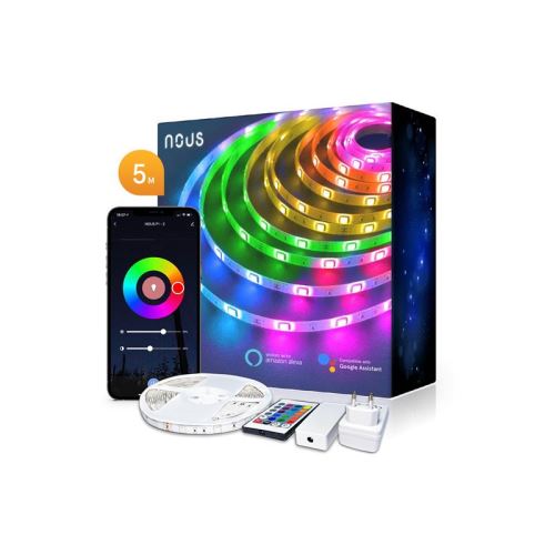 Smart LED pásik 12V 40LED/m IP44 24W RGB NOUS F1 5m WiFi Tuya