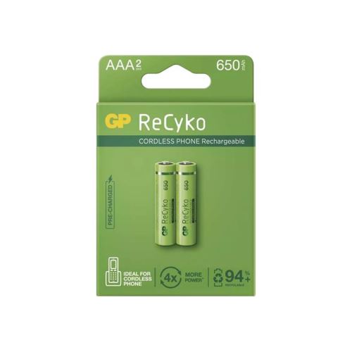 Baterie AAA (R03) nabíjecí 1,2V/650mAh GP Recyko Cordless 2ks