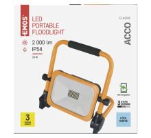 LED reflektor ACCO nabíjecí přenosný, 20 W studená bílá (13)