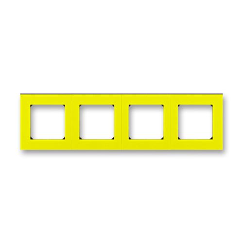 Rámeček čtyřnásobný, pro vodorovnou i svislou montáž, žlutá/kouřová černá, ABB Levit 3901H-A05040 64