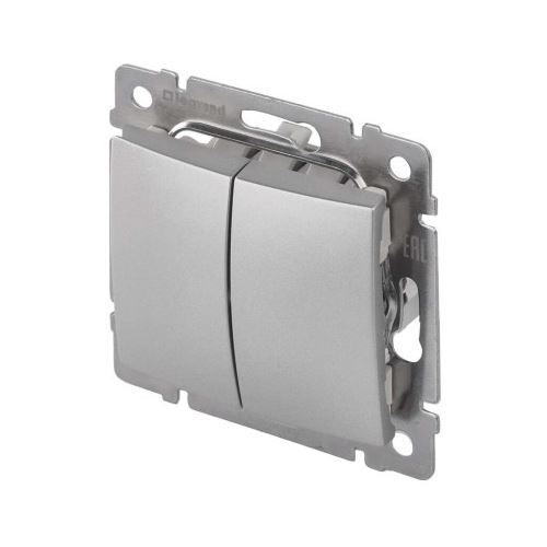 Valena spínač 6+6 Stříbrná metalíza