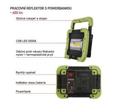 COB LED nabíjecí pracovní reflektor P4534, 600 lm, 3000 mAh (2)