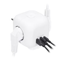 Solight rozbočka kostka, 3x 16A + USB A+C, bílá, vypínač (4)
