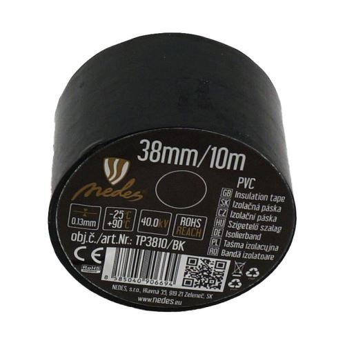 Izolační páska 38mm / 10m černá - TP3810/BK