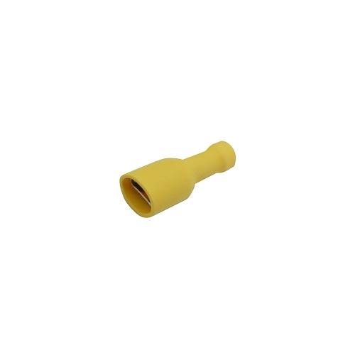 Zdířka faston 6.3mm izol., vodič 4.0-6.0mm žlutá