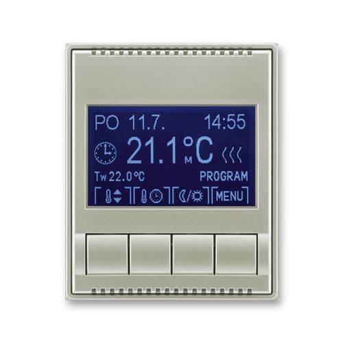 Termostat univerzální programovatelný (ovládací jednotka), starostříbrná, ABB Time 3292E-A10301 32