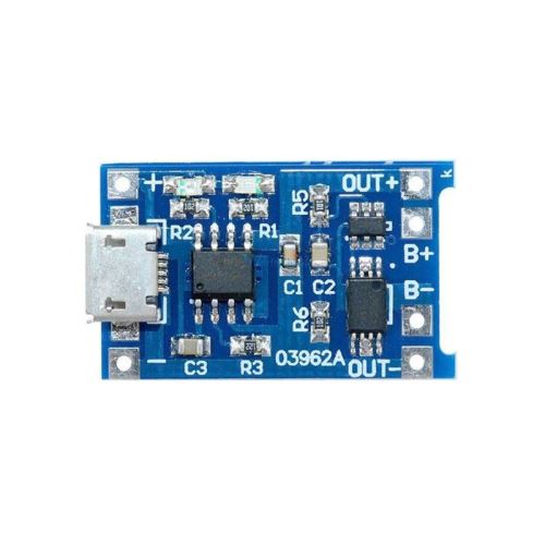 Nabíjačka Li-Ion článku 1A s ochranou, modul s IO TP4056 (micro USB)