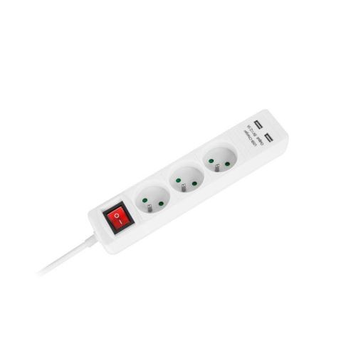 prodlož. Konnoc DX-NFS-087B 3m trojzásuvka 2xUSB s vypínačem
