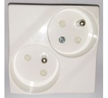 Dvojzásuvka GWP-232PF biela IP20 ELD + rámček RU11F