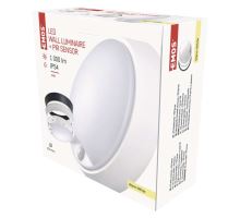 LED prisadené svietidlo s PIR, kruh čierna / biela 14W teplá biela