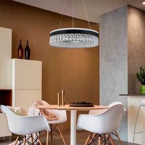 LED luxusné závesné krištáľové svietidlo s diaľkovým ovládačom 90W - TA2300/B