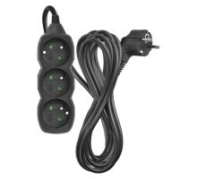 Prodlužovací kabel 3 zásuvky 5m, černý (2)
