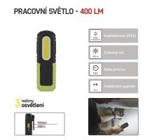 COB LED + LED nabíjací prac. svietidlo P4531, 400 lm, 2000 mAh (1)